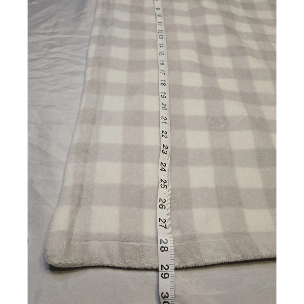 Blankets & Beyond Plush Gingham Gray White‎ Baby Blanket Lovey Security 29x38" - Picture 3 of 8